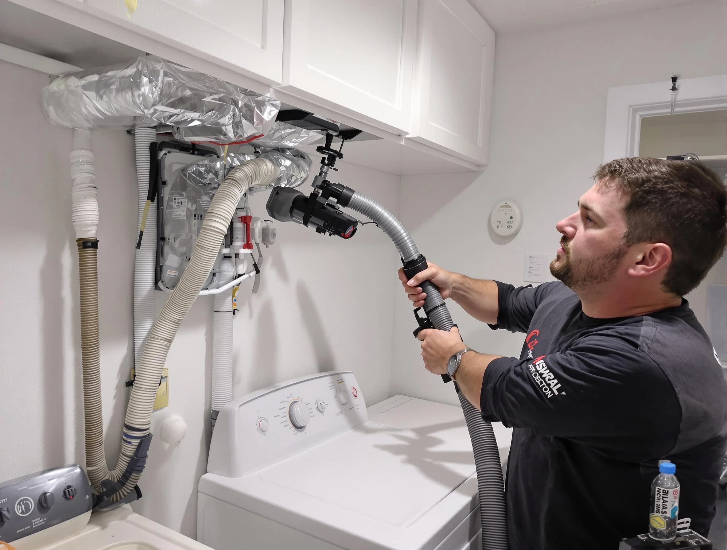 South Salt Lake Dryer Vent Cleaning certified technician performing safety-focused gas dryer vent cleaning in South Salt Lake
