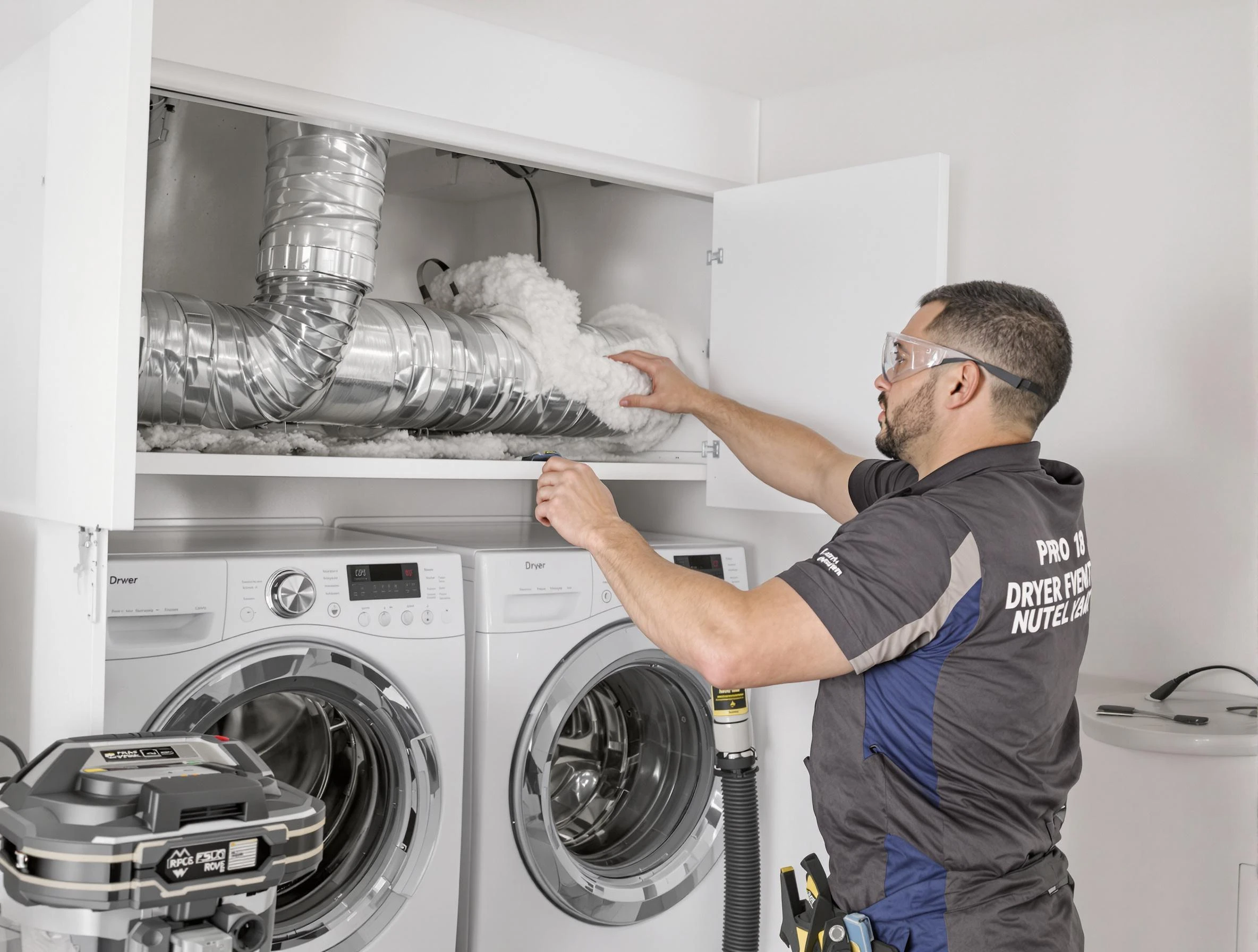 South Salt Lake Dryer Vent Cleaning certified technician performing specialized gas dryer vent cleaning in South Salt Lake